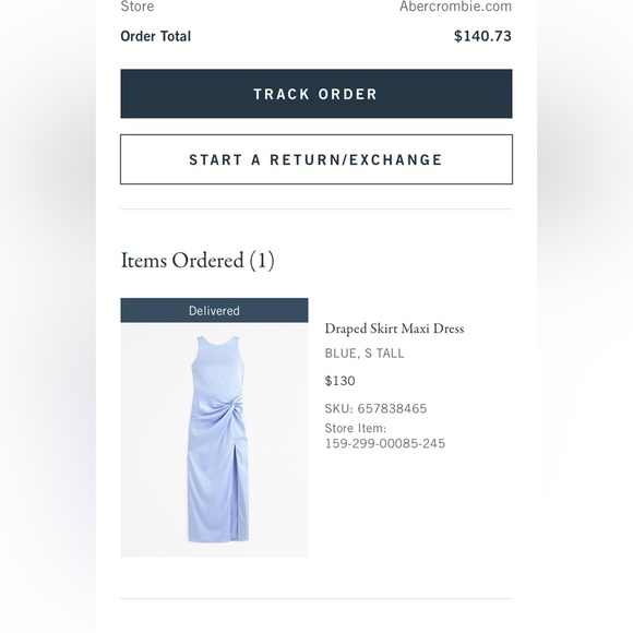 Abercrombie draped skirt maxi dress, size S (Tall) - Picture 2 of 8